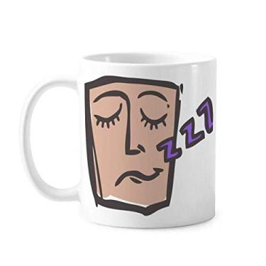 Imagem de Caneca de cerâmica com desenho de rosto abstrato para dormir caneca de cerâmica para café e porcelana