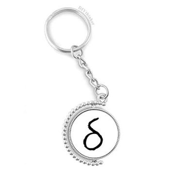 Imagem de Alfabeto grego Delte silhueta preta chaveiro giratório acessórios disco clipe de corrente, Multicor