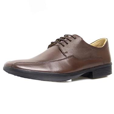 Imagem de Sapato Masculino Social Pierrô confortável couro legítimo cor café Tamanho:38;Gênero:Masculino;Cor:Marrom