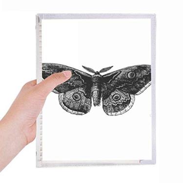 Imagem de Caderno de papagaio de borboleta preto diário de folhas soltas recarregáveis