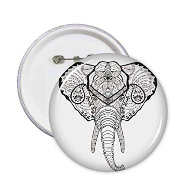 Imagem de Alfinetes de desenho de animal de elefante com dentes longos, broches de crachá, botão de decoração, acessório, 5 peças