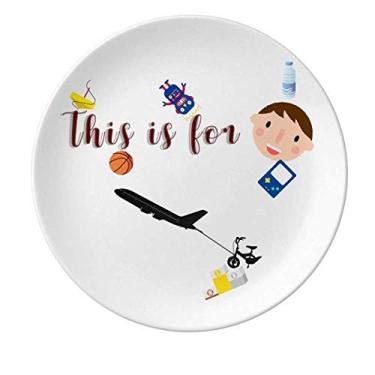 Imagem de Prato de porcelana para meninos com conexão de carro, prato redondo para jantar