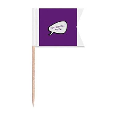 Imagem de Marcadores de palito de dente de feliz aniversário diário para marcação de palito de dente para festa bolo comida prato de queijo