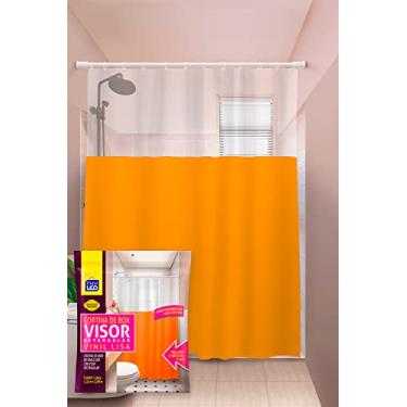 Imagem de Cortina para Box Laranja Visor Cristal (1,35x2,00m) | Plast Leo (Ref.: 621-I)