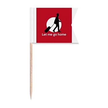 Imagem de Letras emocionais clássicas inglesas bandeiras de palito de dente para casa, marcação de rotulagem para bolo de festa, comida e queijos