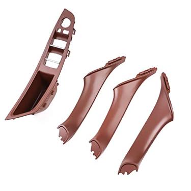 Imagem de Jaronx Kit de maçaneta de porta de 7 peças para BMW Série 5 F10/F11, apoio de braço de interruptor de janela lateral do motorista + puxador da porta do passageiro + capas de interruptor de janela para