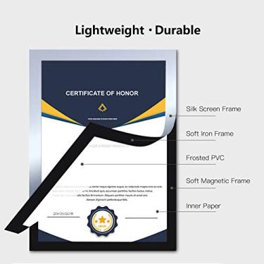 Imagem de LUGU Porta-ret tos magnético em PVC A4 Criativo T nsparente Arquivo Display Moldu Suporte de sinal pa quadro b nco de ge i Porta de parede de armário