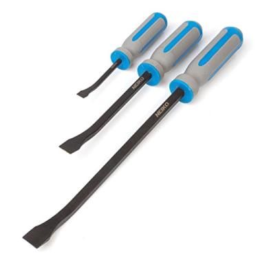 Imagem de NEIKO P -de-cabra 00251A, conjunto de 3 pe as de barra de cabra de ponta angular, 20 cm, 30 cm e 44 cm com tampa para atravessar, al as de barra de disjuntor de borracha termopl stica texturizadas, barra de a o cromado revestido de xido preto resistente