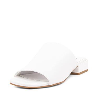 Imagem de Steve Madden Sandália feminina de salto Anders, Couro branco, 36