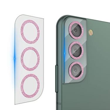 Imagem de [Pacote com 3] Anel protetor de câmera PunkCase para Galaxy S22 | Capa protetora de lente traseira de liga de alumínio premium com protetor de tela de vidro temperado 9H [Ultrafino] para Galaxy S22 (6,1 polegadas) (2022) [Rosa]
