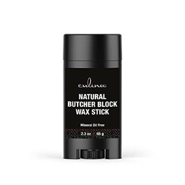 Imagem de Culina Tábua de corte de bloco de açougueiro em bastão de cera com condicionador de bambu | 100% à base de plantas e vegano, melhor para condicionamento e vedação de madeira e bambu | Não contém óleo mineral!
