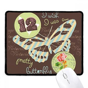 Imagem de Mousepad de borracha para jogos com bordas costuradas e borboletas