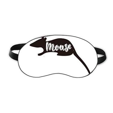 Imagem de Mouse preto e branco Animal Sleep Eye Shield Soft Night Vlindfold Shade Cover