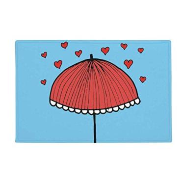 Imagem de DIYthinker Guarda-chuva vermelho de renda para o clima do coração, tapete antiderrapante para porta de banheiro