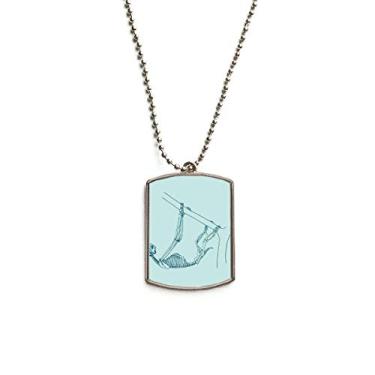 Imagem de DIYthinker Colar para animais de estimação com pingente de corrente de aço inoxidável com esqueleto e bicho-preguiça