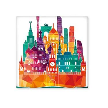 Imagem de Pintura de Catedral de Moscou Azulejo de Cerâmica Rússia Decalque Brilhante Pedra Adorna de Tijolos Vitrificados