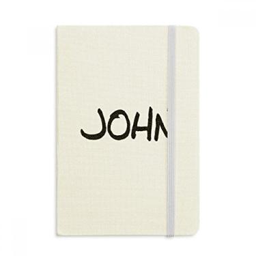 Imagem de Caderno de anotações especiais com nome inglês JOHN oficial de tecido capa dura para diário clássico