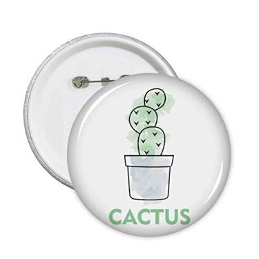 Imagem de Cactus Suculentas Vaso de Aquarela Pinos de Plantas Emblema Emblema Acessório Decoração 5 peças