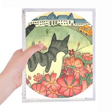 Imagem de Miaoji Pintura Aquarela Flores Gato Caderno Cidade Folhas Soltas Diário Recarregável Diário Papelaria