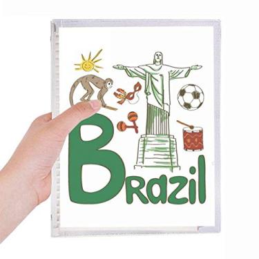Imagem de Caderno de folhas soltas com símbolo nacional do Brasil, diário recarregável
