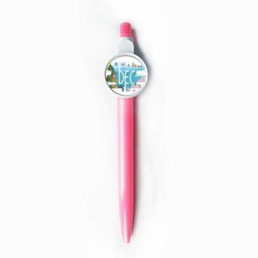 Imagem de Ilustração da temporada do mês de dezembro, ponta rollerball azul retrátil caneta escrita artigos de papelaria