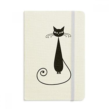 Imagem de Caderno de arte de animal preto para amantes de gatos, capa dura oficial de tecido, diário clássico