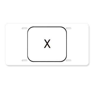 Imagem de DIYthinker Símbolo de teclado X placa de licença decoração aço inoxidável automóvel