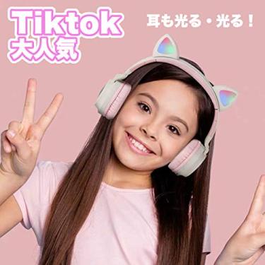 Imagem de Fone Bluetooth V5.0 Orelha de Gato Lilás com LED BT028C.