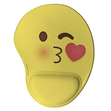 Imagem de Mouse pad Ergonômico Emoji Beijo Presente Criativo Geek cor:Amarelo