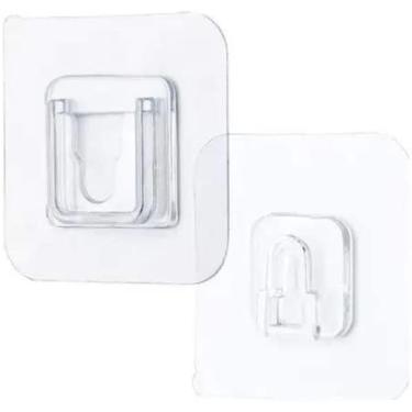 Imagem de Gancho Adesivo Macho Femea com 5 unidades organização para casa, pendurar quadros, montagem na parede sem furos, sem sujeira dupla face