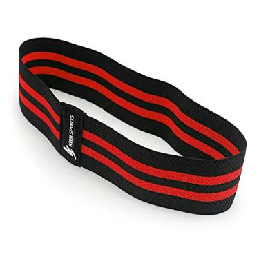 Imagem de Hip Band Média Faixa elástica Para Fisioterapia Funcional Cor:Preto e Vermelho;Tamanho:M;Gênero:Unissex