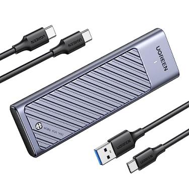 Imagem de UGREEN M.2 NVMe SATA SSD Enclosure, USB 3.2 Gen2 10Gbps Enclosure for NVMe PCIe M-Key (M+B Key), SATA NGFF (M+B) Key, Support UASP Trim Smart for 2280/2260/2242/2230 with 2 Cabos,