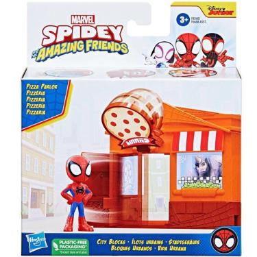Imagem de Playset PLK Spidey CITY BLOCKS Pizza Amazing Friends Hasbro F8360