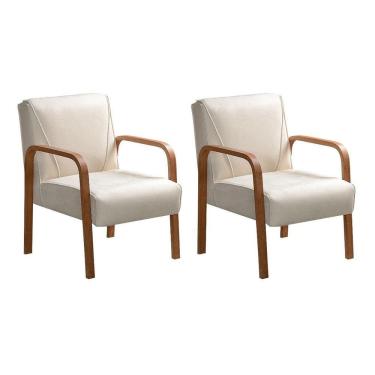 Imagem de Conjunto 2 Poltronas Decorativa Anita Sala Recepção Escritório