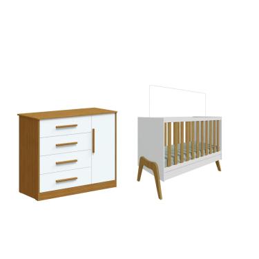 Imagem de Berço Guti 5x1 e Cômoda Charlo com sapateira Moveis Peroba 