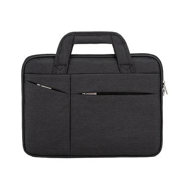 Imagem de Pasta Para Notebook Executiva Briefcase Fina Macbook 15.6 Case Proteção Premium Com Alça (Preto)