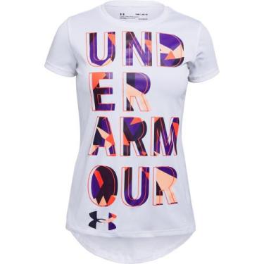 Imagem de Camiseta De Treino Infantil Feminina Under Armour Hybrid 2.0 Big Logo