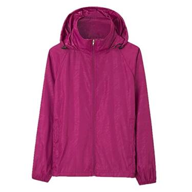 Imagem de Casacos de chuva femininos de verão com capuz, Roxo, vermelho, XXG