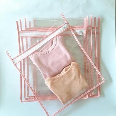 Imagem de Kit 4 Saquinho Organizador mala maternidade e mala gestante viagem 27x33 (Rosa)