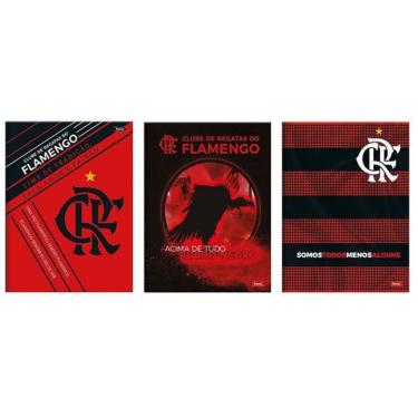 Imagem de Kit 3 Caderno Brochura Pequeno 96 Fls Flamengo Mengão Foroni