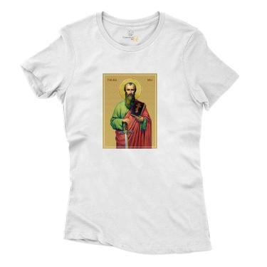 Imagem de Camiseta Feminina Algodao Estampa Santo São Paulo Tecido Macio Otima Qualidade