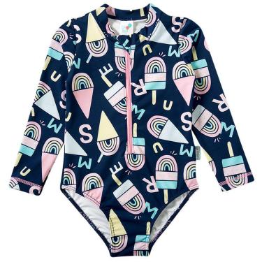 Imagem de Maiô Manga Longa Infantil Sorvetes Marinho Tip Top