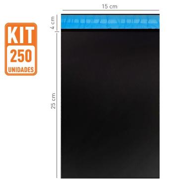 Imagem de 250 Sacos Envelope Plástico Segurança Embalagem ECO 15X25 cm