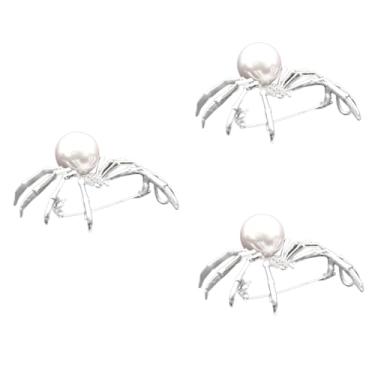 Imagem de PRETYZOOM 3 Pecas alfinete padrão de inseto broches femininos Broche de aranha broche preto e branco peito de pérola artificial tons de terra joalheria prato combinado PIN cara