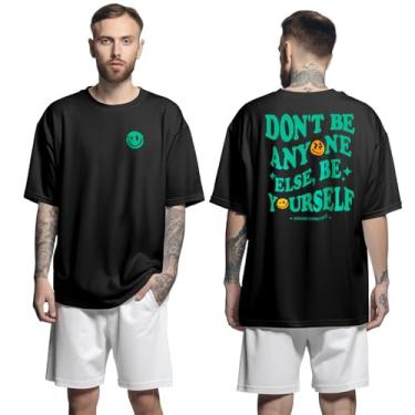Imagem de Camisa Camiseta Oversized Streetwear Genuine Grit Masculina Larga 100% Algodão 30.1 Don't Be Anyone - Preto - GG