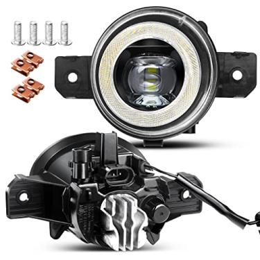 Imagem de Cawanerl Luz de neblina com anel de halo de substituição Angel Eye para Nissan 07-21 Altima, 04-19 Sentra (exceto SE-R), 13-16 Pathfinder, 15-18 Murano, 15-17 Juke, 07-14 Maxima, 12-18 Versa Sedan