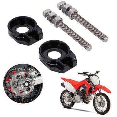 Imagem de JFG RACING Motocicleta 2 peças 12 mm tensor de corrente CNC universal para CRF50F CRF100F CRF110F XR50R XR100 CRF XR KLX TTR 50-125cc Dirt Pit Bike Mini Bike Substituir 95014-10010 Preto
