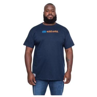 Imagem de Camiseta Ecko Plus Size Estampada Estilosa Azul Marinho-Masculino