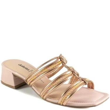 Imagem de Tamanco Feminino Salto Bloco Tiras Metalizadas Dakota Y0161-Feminino