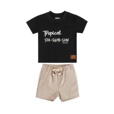 Imagem de Conjunto Tropical com Camiseta e Bermuda para Bebê Menino Quimby-Masculino